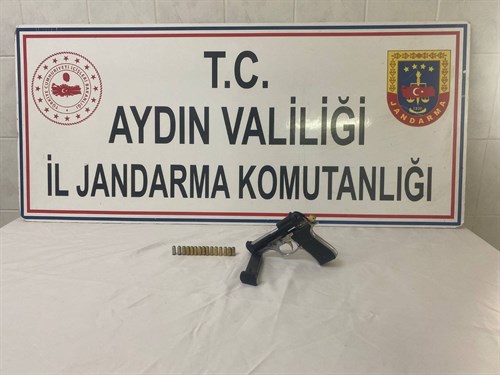 Didim’de Kurusıkı Tabanca ve Fişek Ele Geçirildi